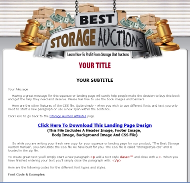 Best Storage Auction Landing Page Design