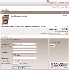 ClickBank Best Storage Auction Manual Payment Screen